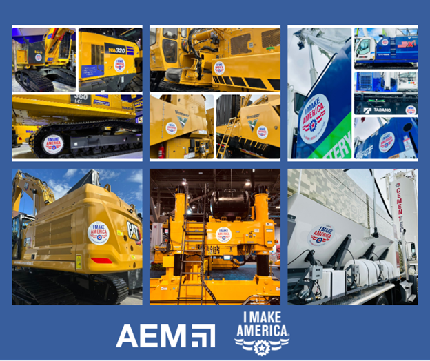 A collage of equipment with I Make America magnets on them. 