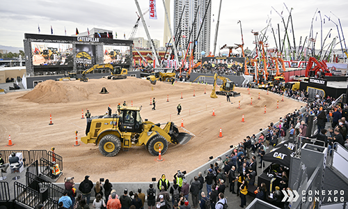 An equipment demonstration at CONEXPO-CON/AGG.